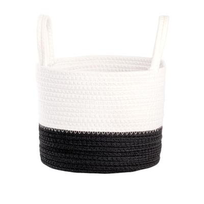 China Wholesale HXT SUSTAINABLE HOUSE Woven Cotton Rope Diaper Basket Cotton Rope Basket Made in Linyi for sale