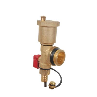 China Modern Underfloor Heating System HVAC Manifold End Set With Brass Drain And Vent Vent Valve for sale