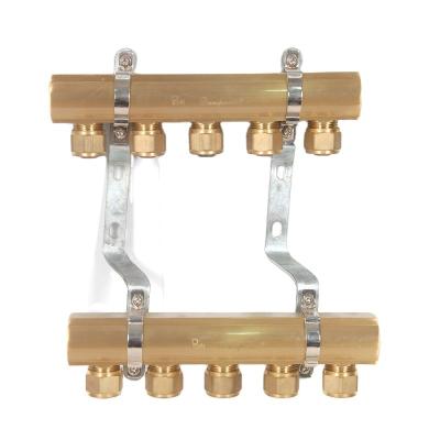 China Modern Large Flow DN25 Brass Material Radiant Floor Heating Valveless Manifold for sale