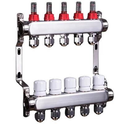 China Modern Chinese Factory Stainless Steel Flowmeter Manifold Radiant Floor Heating Manifold for sale