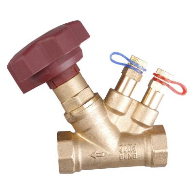 China General HVAC Brass Manual Dual Water Flow Control Valve Static Flow Balance Regulating Valve for sale