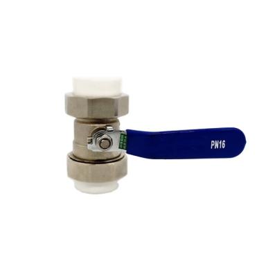 China General Hot Selling PN16 Nickel Plating Double Union PPR Connection Full Flow Brass Ball Valve for sale