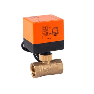 China General DN15 20 25 50 24V 220V Two Way Motorized Brass Electric Ball Valve With Actuator for sale