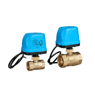 China General HVAC 6W 220V Two Way Normally Open Normally Closed Motorized Brass Electric Ball Valve for sale