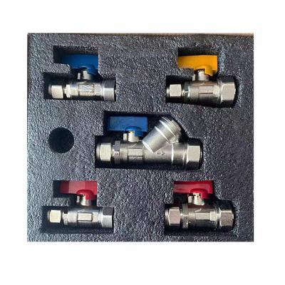 China General Female Thread High Quality Butterfly Handles Brass Straight Ball Valve Boiler Valve Sets for sale