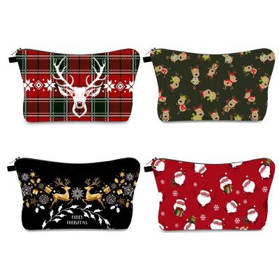 China Wholesale Fashion Women Christmas Cosmetic Bag Custom Printing Toiletry Makeup Bag For Travel Make Up Bag for sale