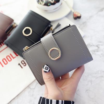 China Lady's Fashionable Leather Cute Wallet Mini Clutch Bag Money Clip Women's Fashion Shorts Wallet Small For Women for sale