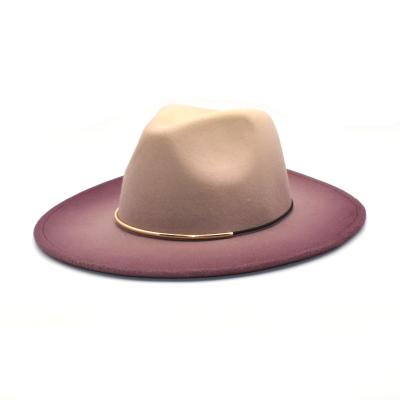 China 2021 Wholesale Designer Wide Brim Woolen Felt Fedora Hat Vintage Women Men Plush Cowbody Soft Panama Hat for sale