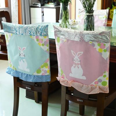 China Wholesale High Quality Easter Cartoon Rabbit Home Chair Covers Easter Party Dining Bunny Chair Cover for sale