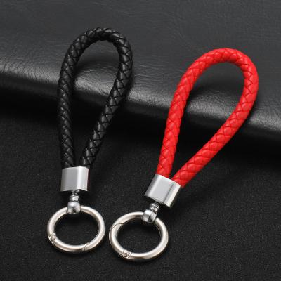 China High Quality Woven Car Leather Rope Leather Key Chain With Cowhide Clasp Key Chain Apply To All Car Logo And Key Chains for sale