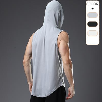 China 2021 new personalized and comfortable fitness summer men's hoodie jacket QUICK DRY cycling training hoodie for sale