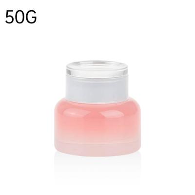 China Luxury Rose Skin Care Package Cream Rose Skin Care Glass Cosmetic Jar 50g for sale