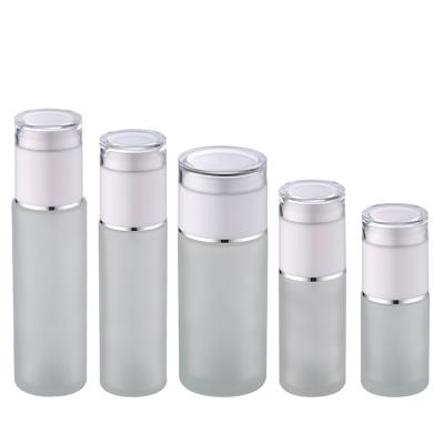 China Personal Care Cosmetic Packaging 120ml 100ml 80ml 60ml 40ml 30ml 20ml Frosted Glass Cosmetic Bottle for sale