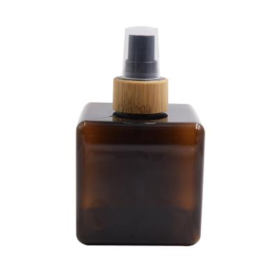 China Plastic Shampoo Bottle 250ml Bamboo Pet Bottle With Bamboo Spray for sale