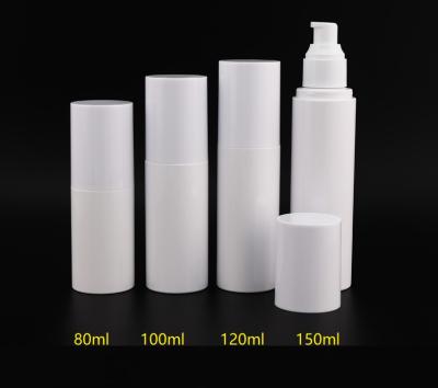 China 80ml 100ml 120ml 150ml Face Serum Cream Cosmetic Lotion Flat White Gel Cosmetic Plastic Plastic Bottle for sale