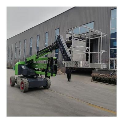 China Building Material Shop Work Platform Genie Mini Boom Lift Light Electric Telescopic Boom Raises Self Propelled Curved Arm Lift for sale