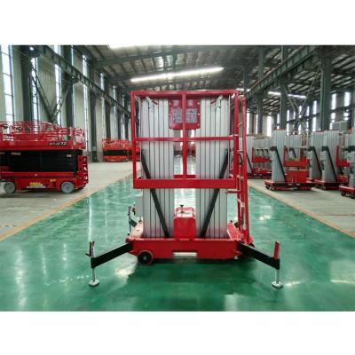 China Aluminum Alloy Double Mast Electric Factory Lift Personal Portable Aerial Work Platform for sale