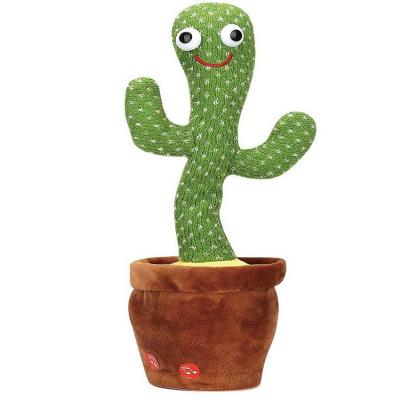 China Eco-friendly Material Multifunctional Funny Talking Flowerpot Twisting Dancing Cactus Toy Doll Singing And Dancing Plush Toy for sale