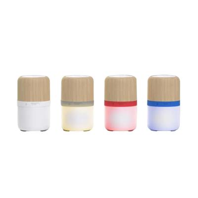 China 2023 Wooden LED BT Speaker Mini Bamboo LED BT Speaker Light Up Colorful Light Fashionable Luminous Bamboo Speaker for sale