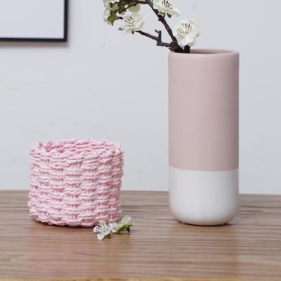 China Durable And Eco-friendly Storage Around Nature 3Recycled Rope Basket Paper Rose Storage Basket Set Decorative for sale