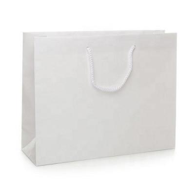 China Recyclable Wholesale Biodegradable Blank Gift Packaging Colored Thickness Brown Recyclable White Handles Kraft Paper Bag for sale