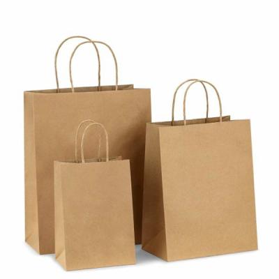 China Brown Kraft Recyclable Gift Bulk White Paper Shopping Bag With Handle for sale