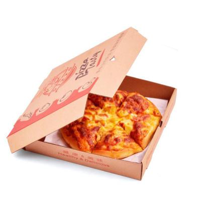 China Custom Logo 6in/8in/12in Recycled Kraft Paper Pizza Box Brown Corrugated Pizza Box Materials for sale