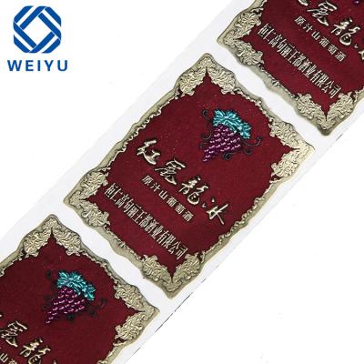 China Custom Design Disposable Aluminum Glass Wine Bottle 3D Self Waterproof Custom Printed Logo Adhesive Label Sticker for sale