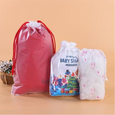 China Recyclable Biodegradable Bag PVC Plastic Drawstring Bag Frosted Eva Bag Custom Printing Clothing Packaging for sale