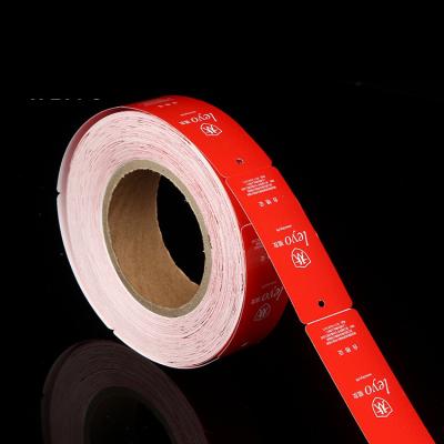 China New Design Sustainable High Quality Printed Hang Recycled Coated Paper Clothing Label Eco-Friendly Red Label With Logo for sale