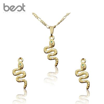 China 2022 new fashion cute necklace and earring sets with snake shape jewelry set for ladies for sale