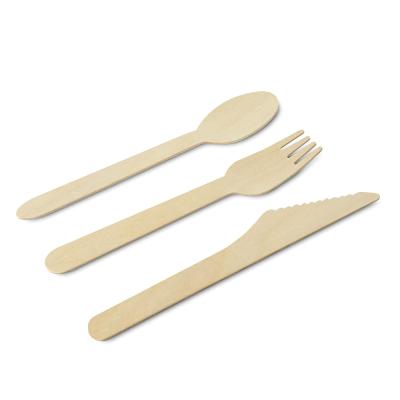 China Camping Disposable Wood Fork Knife Knife Cutlery Set Restaurant Cutlery Set Cutlery Set for sale