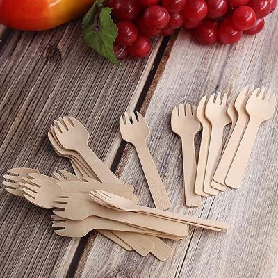 China Camping Mini Wood Fork And Spoon Organic Outdoor Spork Cooking Portable Travel Spork for sale