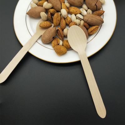 China Dalian Wooden Soup Spoon Camping Cuchara Desechable Disposable Cutlery for sale