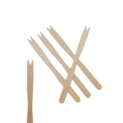 China Bulk Sale 100% Wooden Disposable Fruit Fork Birch Wood Disposable Mini Wooden Fruit Fork Biodegradable for sale