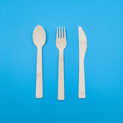 China Biodegradable Flatware Natural Bamboo Disposal Camping Bamboo Cutlery Bulk Packing for sale