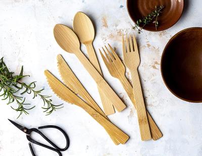 China Camping Eco Friendly Bamboo Cutlery Set Customized High Quality Outdoor Cutlery Set Bamboo Utensils for sale