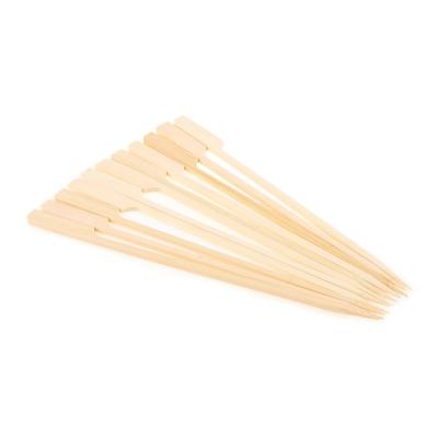 China Eco-friendly easily cleaned flat barbecue skewer flat kebab bamboo barbecue skewer for sale paddle bamboo skewer for sale