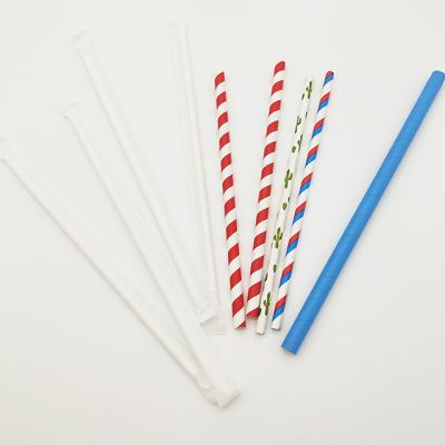 China Individually Disposable Paper Wrapped Eco-Friendly Paper Straws Bubble Tea Straw for sale