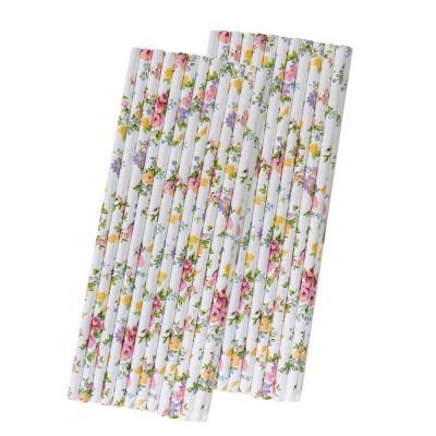 China Bubble Tea Straw Flower Juice Strohhalm Paper Disposable Paper Straws For Drinks for sale