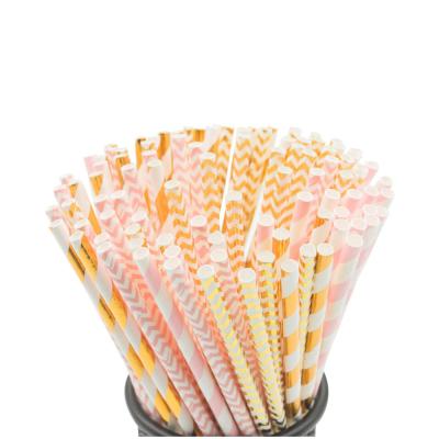 China Disposable Pink Paper Straws Paper Wholesale Custom Printing Straws for sale