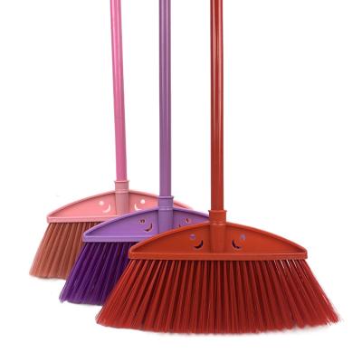 China Indoor Factory direct sales Stainless steel handle soft bristled plastic broom single school household outdoor broom for sale