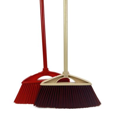 China Indoor School and home office soft brooms non stick hair plastic cleaning brooms with long handle for sale