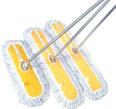 China Sustainable Factory Direct Best-Price Rectangle Shape 40CM Flat Mop with Square Steel Pole for Floor Cleaning for sale