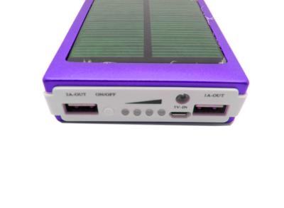 China Li - Polymer Battery 2 USB Power Bank Chargers , 10000mAh Solar Mobile Phone Charger for sale