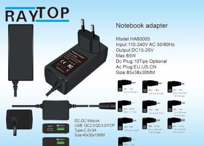 중국 19V 3.42A Usb QC2.0 QC3.0 유형 C 항구를 가진 소형 65w 보편적인 노트북 힘 접합기 판매용