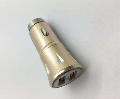 Κίνα QC3.0 διπλό USB αυτοκινήτων πλήρες μέταλλο δαπανών φορτιστών γρήγορο συμβατό με Iphone/τη Samsung/το τηλέφωνο Huawei προς πώληση