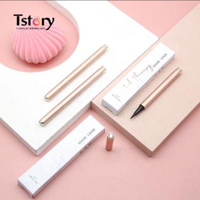 China Tstory Waterproof Seller Wholesale Private Label 2 in 1 Magic Sticker Eyeliner Liquid Adhesive Magnetic Pen for sale