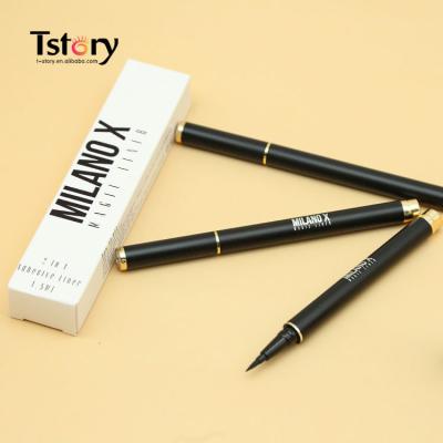 China Tstory Logo Private Label Vegan Waterproof Matte Liquid Rose Gold 2in1 Eyeliner Glue Waterproof Custom Adhesive Pen for sale