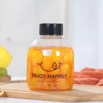 China 400ML Beverage Big Mouth Drinks PET Beverage Juice Bottle for sale